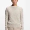 Cashmere-wool sweater with a tweed effect