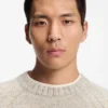 Cashmere-wool sweater with a tweed effect