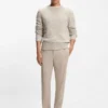 Cashmere-wool sweater with a tweed effect