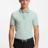 Centred-logo slim-fit polo shirt in cotton piqué