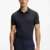 Centred-logo slim-fit polo shirt in cotton piqué