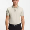 Centred-logo slim-fit polo shirt in cotton piqué
