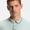 Centred-logo slim-fit polo shirt in cotton piqué
