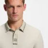 Centred-logo slim-fit polo shirt in cotton piqué