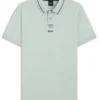 Centred-logo slim-fit polo shirt in cotton piqué