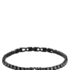 Chain tennis bracelet with black crystals