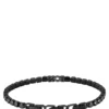 Chain tennis bracelet with black crystals