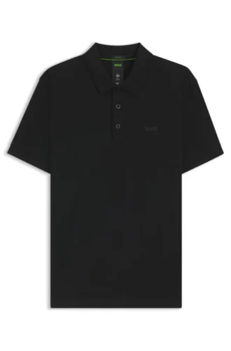 Check-jacquard polo shirt in cotton