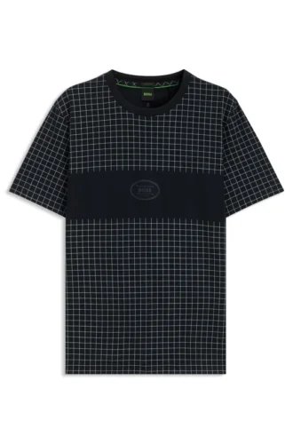 Check-print T-shirt in pima cotton
