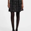 Checked-bouclé skirt with A-line profile