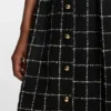 Checked-bouclé skirt with A-line profile