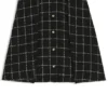 Checked-bouclé skirt with A-line profile