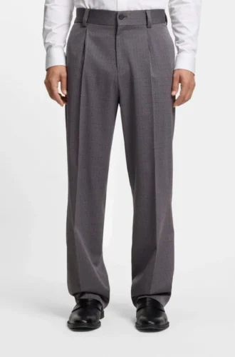 Checked modern-fit trousers in stretch cloth