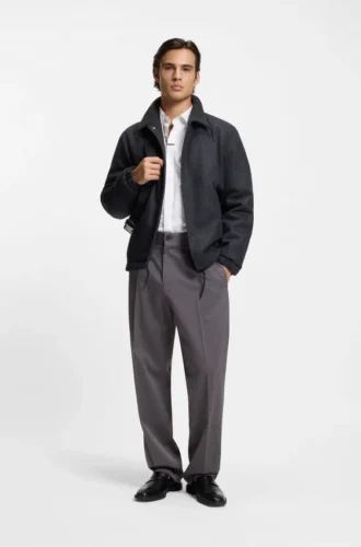 Checked modern-fit trousers in stretch cloth