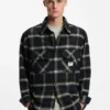 Checked oversized-fit overshirt in cotton twill