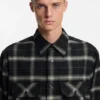 Checked oversized-fit overshirt in cotton twill