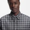Checked oversized-fit shirt in cotton twill Checked oversized-fit shirt in cotton twill