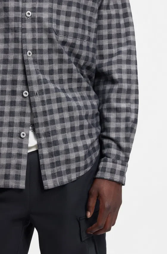 Checked oversized-fit shirt in cotton twill Checked oversized-fit shirt in cotton twill
