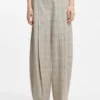 Checked oversized-fit trousers in stretch wool