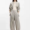 Checked oversized-fit trousers in stretch wool