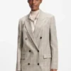 Checked regular-fit blazer in stretch wool Checked regular-fit blazer in stretch wool