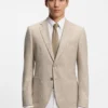 Checked regular-fit jacket in comfort-stretch cloth