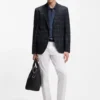Checked regular-fit jacket in comfort-stretch cloth