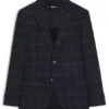 Checked regular-fit jacket in comfort-stretch cloth