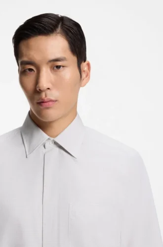 Checked regular-fit shirt in Italian-made cotton