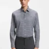 Checked regular-fit shirt in performance-stretch fabric