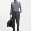 Checked regular-fit shirt in performance-stretch fabric