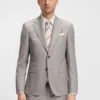 Checked regular-fit suit in virgin wool