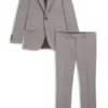 Checked regular-fit suit in virgin wool
