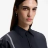 Checked relaxed-fit blouse in cotton canvas