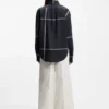 Checked relaxed-fit blouse in cotton canvas