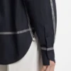 Checked relaxed-fit blouse in cotton canvas