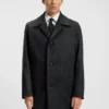 Checked relaxed-fit coat in wool and cashmere