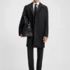Checked relaxed-fit coat in wool and cashmere