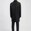 Checked relaxed-fit coat in wool and cashmere