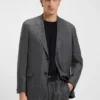 Checked relaxed-fit jacket in stretch wool Checked relaxed-fit jacket in stretch wool