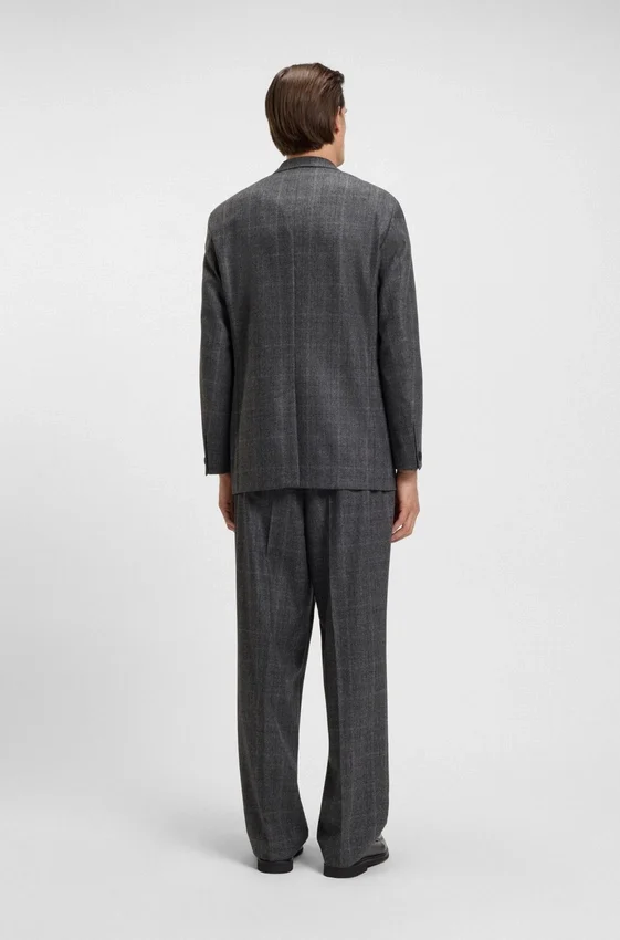 Checked relaxed-fit jacket in stretch wool Checked relaxed-fit jacket in stretch wool
