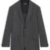 Checked relaxed-fit jacket in stretch wool Checked relaxed-fit jacket in stretch wool