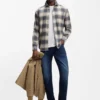 Checked relaxed-fit shirt in cotton flannel