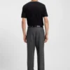 Checked relaxed-fit trousers in stretch wool