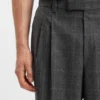 Checked relaxed-fit trousers in stretch wool
