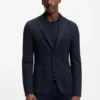 Checked slim-fit jacket in a cotton blend
