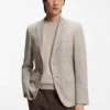 Checked slim-fit jacket in a cotton blend