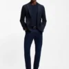 Checked slim-fit jacket in a cotton blend