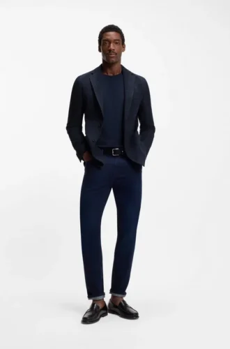 Checked slim-fit jacket in a cotton blend