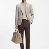 Checked slim-fit jacket in a cotton blend